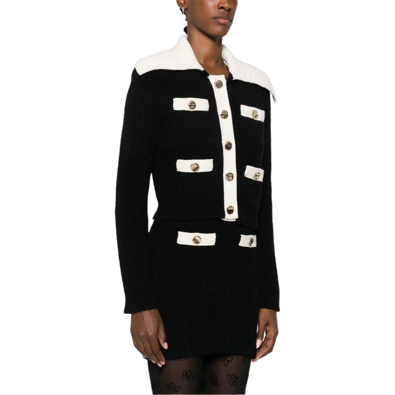 Purchase (W) 셀프-포트레이트 블랙 슬림핏 긴소매 버튼업 자켓 AW24074C-BLACK