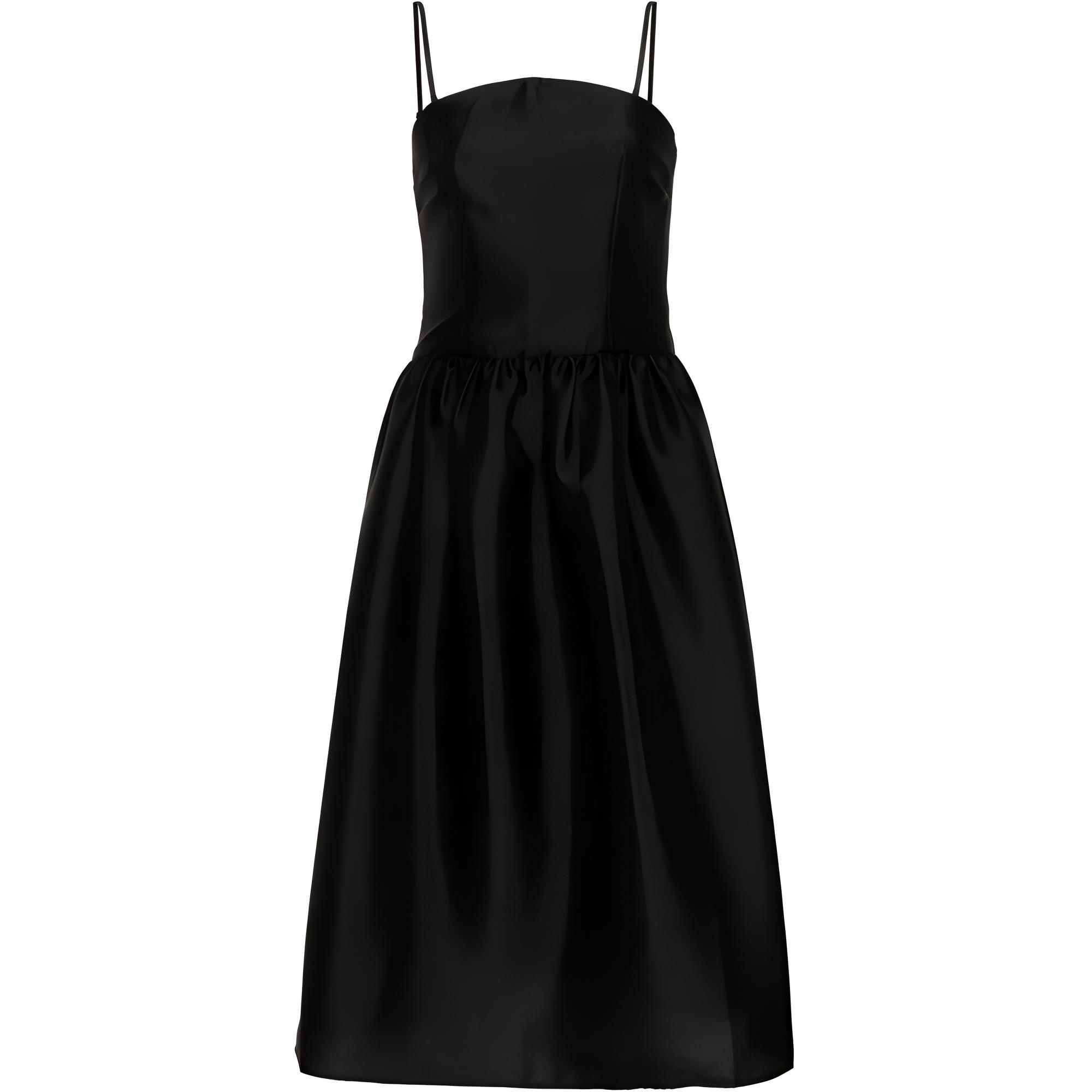 (Women) Self-Portrait  Black Solid Slim Fit High Waist Midi Cami Dress PF24008MB-BLACK