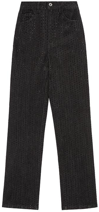 women-self-portrait-black-straight-leg-zipper-casual-jeans-swf-351-k00300