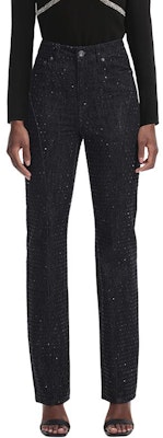 (W) Self-Portrait Jeans Hitam Straight-Leg Zipper Kasual. SWF351K00300 Lookbook (W) Self-Portrait Jeans Hitam Straight-Leg Zipper Kasual. SWF351K00300