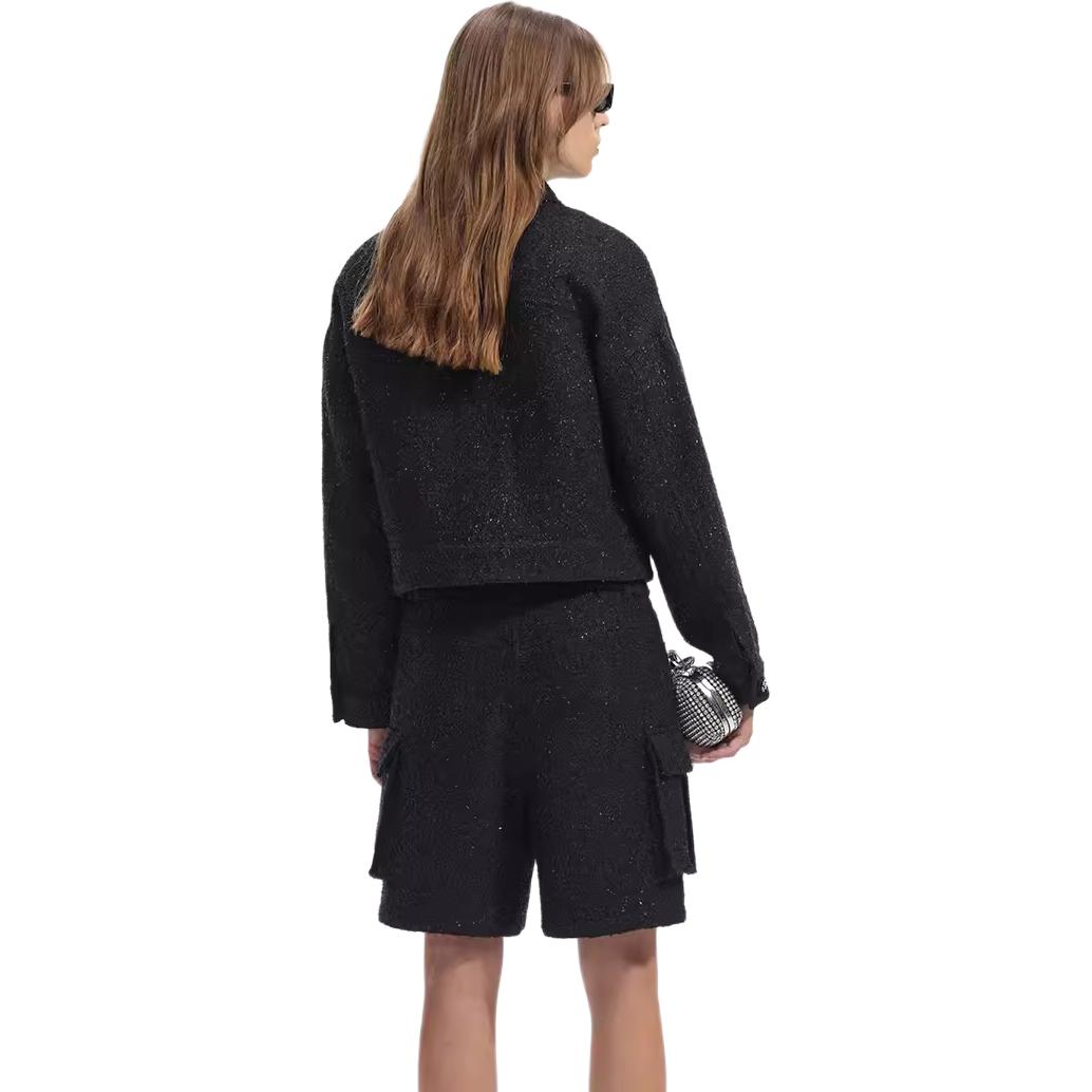 (Women) Self-Portrait  Black Tweed Jacket with Lapel, Pockets & Drop Shoulder Design SWF351T01500 圖 5
