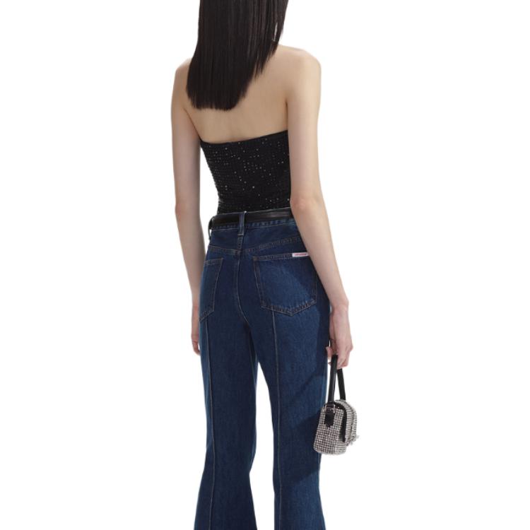 (Women) Self-Portrait  Black V-Neck Rhinestone Cutout Bustier Dress SWF353B00500 圖 4