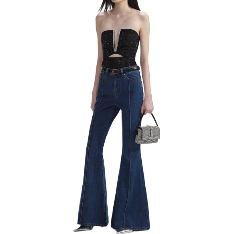 (Women) Self-Portrait  Black V-Neck Rhinestone Cutout Bustier Dress SWF353B00500 圖 5