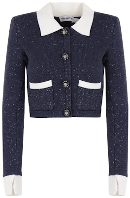 (W) Self-Portrait Baju Knit Biru Berleher Lipat Lengan Panjang Pendek. SWF344M04100 Buy (W) Self-Portrait Baju Knit Biru Berleher Lipat Lengan Panjang Pendek. SWF344M04100