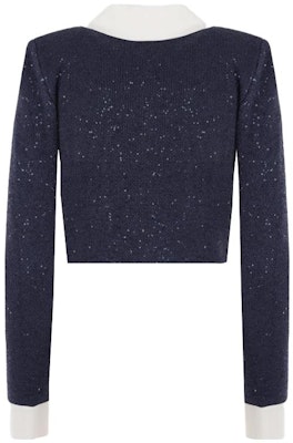 (W) Self-Portrait Baju Knit Biru Berleher Lipat Lengan Panjang Pendek. SWF344M04100 Lookbook (W) Self-Portrait Baju Knit Biru Berleher Lipat Lengan Panjang Pendek. SWF344M04100