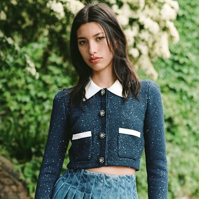 (W) Self-Portrait Baju Knit Biru Berleher Lipat Lengan Panjang Pendek. SWF344M04100 Shop (W) Self-Portrait Baju Knit Biru Berleher Lipat Lengan Panjang Pendek. SWF344M04100