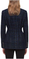 Lookbook (W) Self-Portrait Jaket Waist Tweed Kotak-Kotak Biru. SWF324T10100