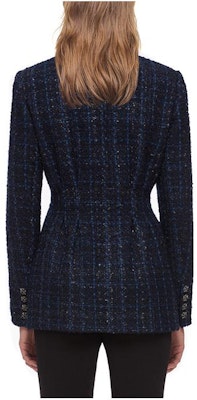 (W) Self-Portrait Jaket Pinggang Tweed Kotak Biru. SWF324T10100 Lookbook (W) Self-Portrait Jaket Pinggang Tweed Kotak Biru. SWF324T10100