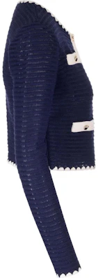 (W) Cárdigan Corto Azul de Manga Larga Tejido Self-Portrait. PF24131JBL Shop (W) Cárdigan Corto Azul de Manga Larga Tejido Self-Portrait. PF24131JBL