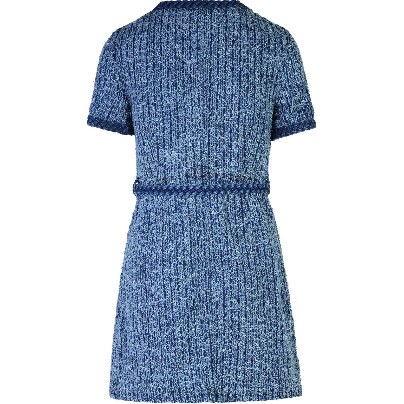 (Women) Self-Portrait  Blue Short Sleeve Buttoned Mini Dress PF24836SBLBLUE 圖 3