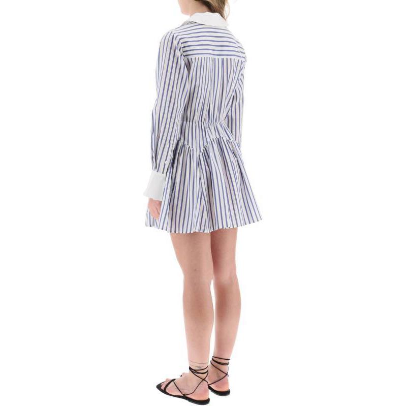 (Women) Self-Portrait  Blue Striped Collar Long Sleeve Mini Dress SS24173SBLBLUE 圖 5