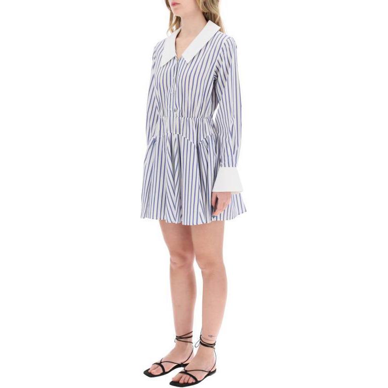 (Women) Self-Portrait  Blue Striped Collar Long Sleeve Mini Dress SS24173SBLBLUE 圖 6