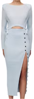 (Women) Self-Portrait Blue Two-Piece Knit Long Sleeve Midi Dress. SWF322M06100 (Women) Self-Portrait Blue Two-Piece Knit Long Sleeve Midi Dress. SWF322M06100