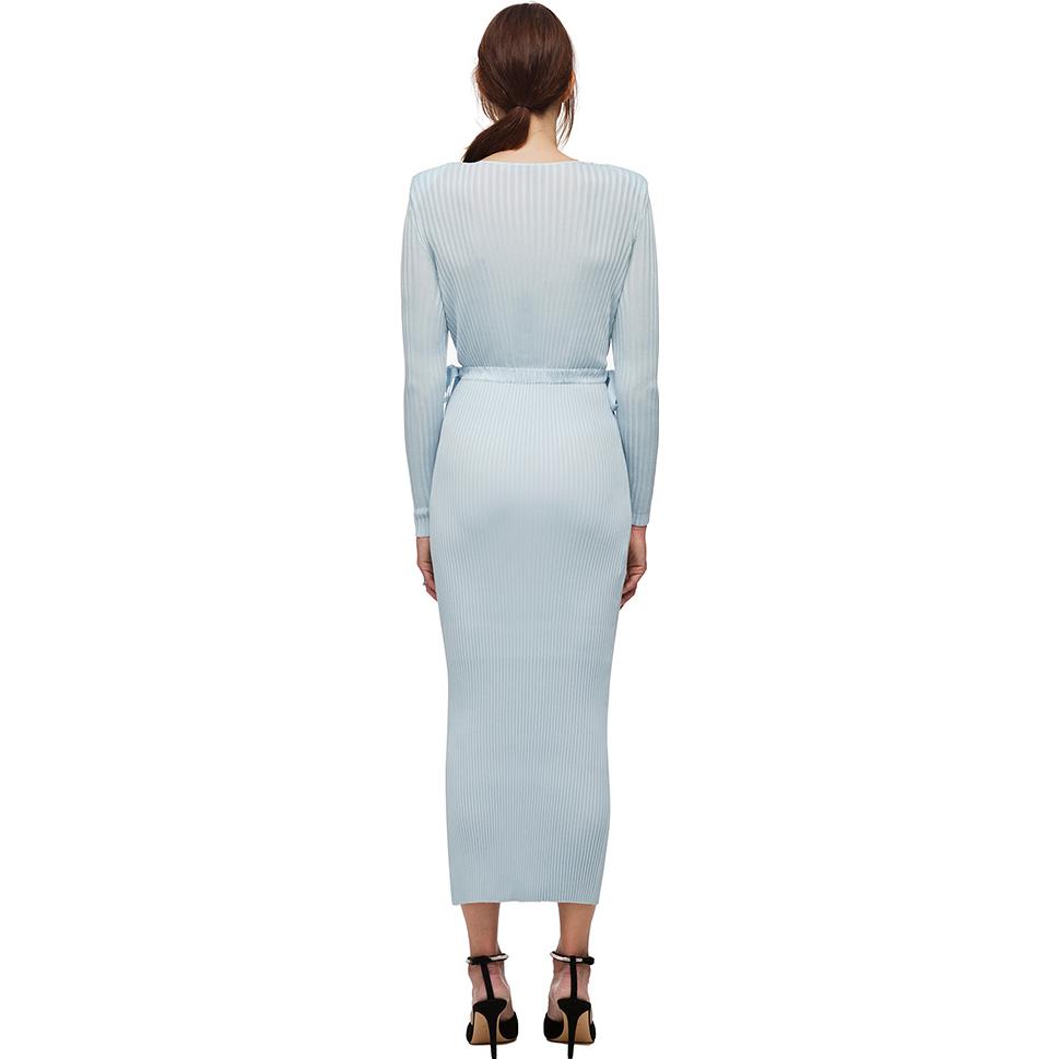 (Women) Self-Portrait  Blue Two-Piece Knit Long Sleeve Midi Dress. SWF322M06100 圖 4