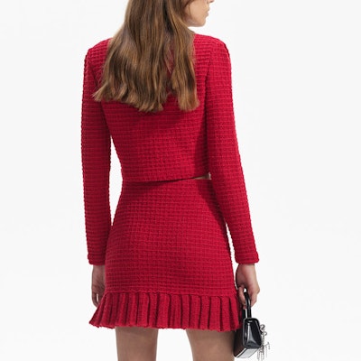 (W) Chaqueta corta burdeos Self-Portrait de manga larga con un solo botón. SWF351M01400 Shop (W) Chaqueta corta burdeos Self-Portrait de manga larga con un solo botón. SWF351M01400