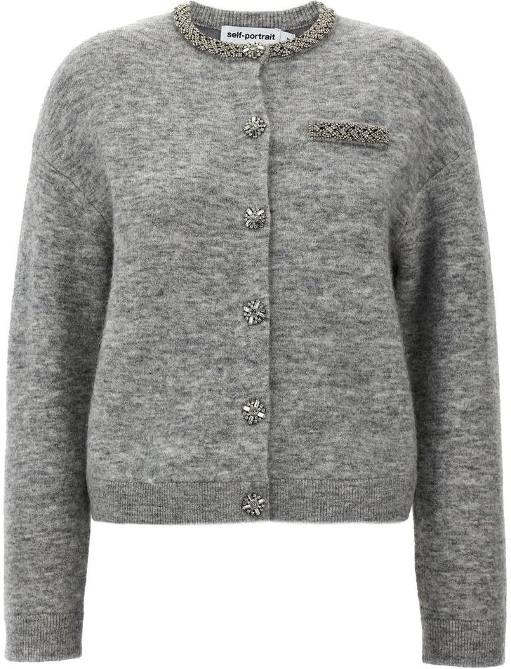 women-self-portrait-button-up-long-sleeve-knit-cardigan-gray-aw-24064-cgrgrey