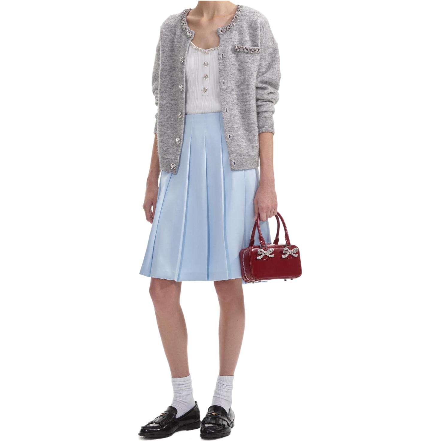 Shop (W) Self-Portrait Kardigan Rajut Lengan Panjang dengan Butang - Kelabu AW24064CGRGREY