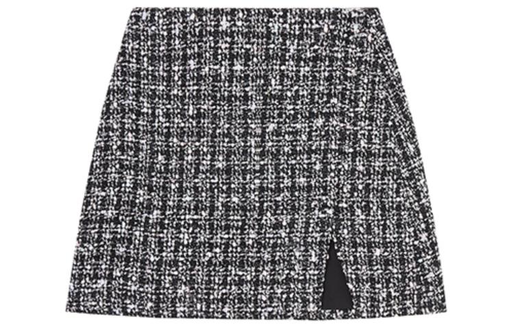 (Women) Self-Portrait  Casual A-Line Mini Skirt Black Plaid Chanel Style SWF352Q02600