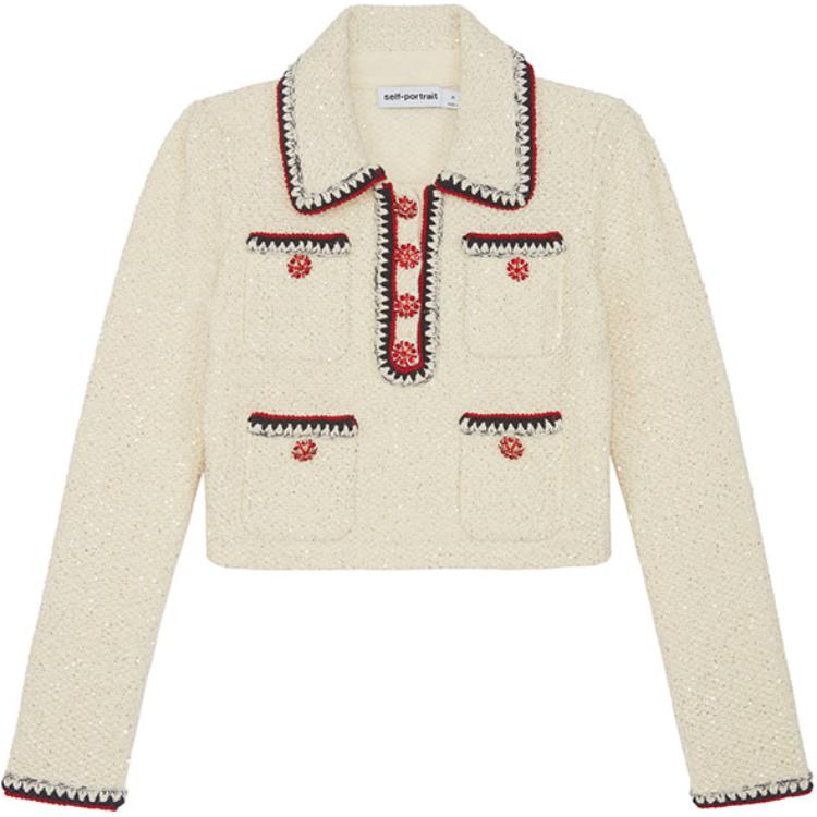 (Women) Self-Portrait  Casual Comfy Sweater Ivory White. SWF344M02500