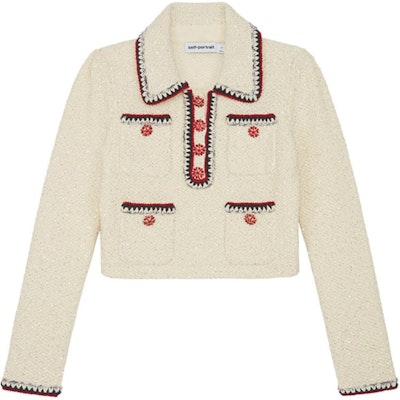 (W) Self-Portrait Sweater Kasual Selesa Warna Putih Gading. SWF344M02500 Order (W) Self-Portrait Sweater Kasual Selesa Warna Putih Gading. SWF344M02500