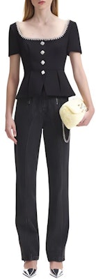 (W) Self-Portrait 黑色雪紡襯衫泡泡袖優雅腰身設計 AW23-069TA-B Order (W) Self-Portrait 黑色雪紡襯衫泡泡袖優雅腰身設計 AW23-069TA-B