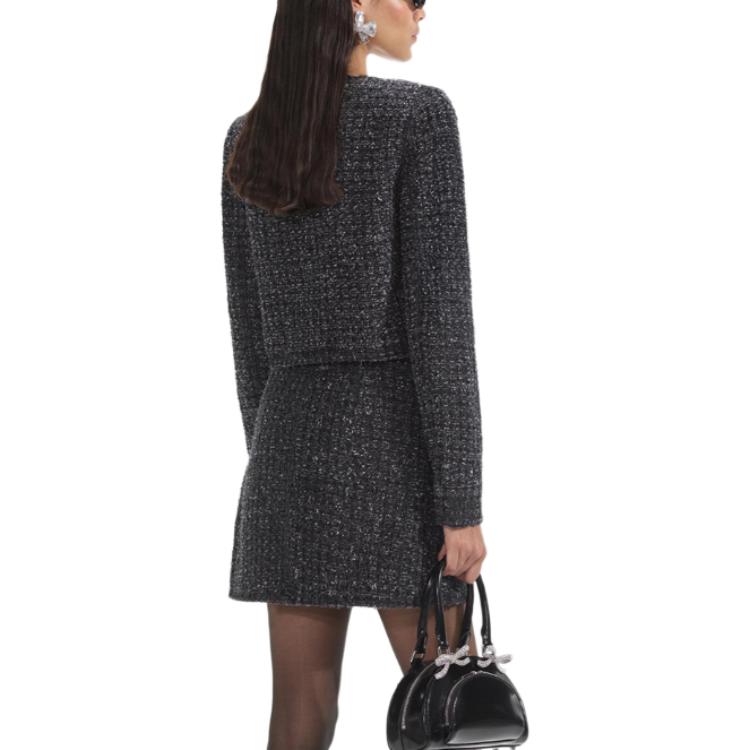 (Women) Self-Portrait  Classic Black Button-Up Long Sleeve Jacket. SWF354T02100 圖 4