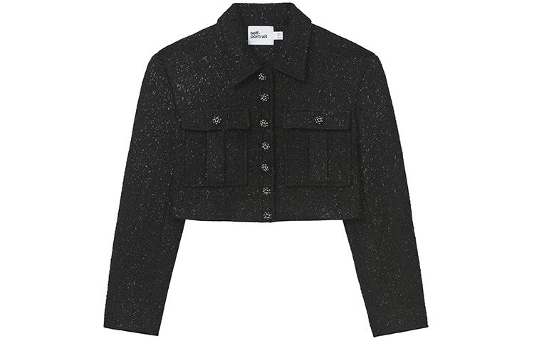 (Women) Self-Portrait  Classic Black Cropped Long-Sleeve Tweed Jacket. SWF351T01100 圖 2