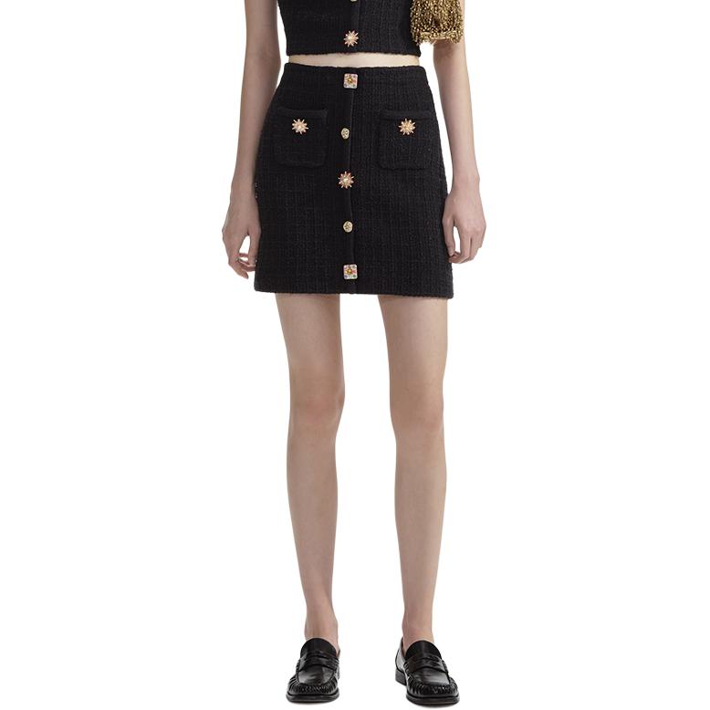 (Women) Self-Portrait  Classic Black Knit Skirt with Buckle Detail SWF353M00900 圖 3