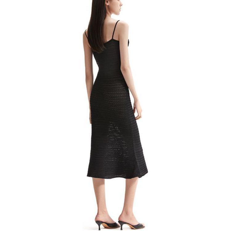 (Women) Self-Portrait  Classic Black Midi U-Neck Sleeveless Dress. SWF352M08600 圖 4