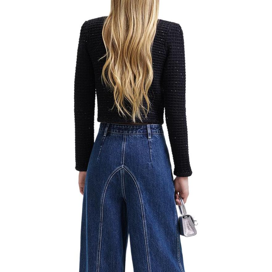 (Women) Self-Portrait  Classic Black Solid Single-Breasted Long-Sleeve Jacket. SWF344M04900 圖 4