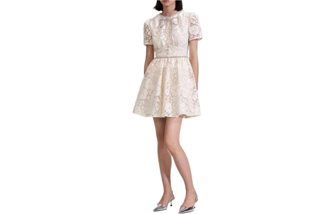 (Women) Self-Portrait  Cream Lace Short Sleeve Dress. PF23035SCPCREAM 圖 2