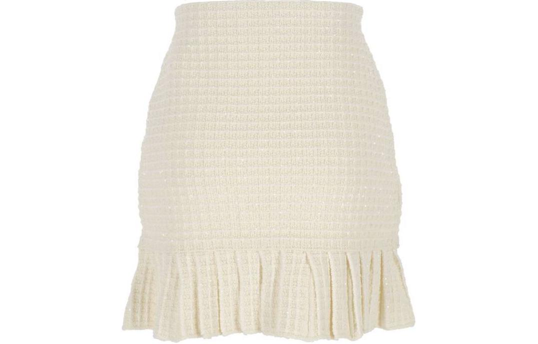 (Women) Self-Portrait  Cream Lace Trim Short Skirt - Casual Elastic Design. RS24150SKC 圖 3