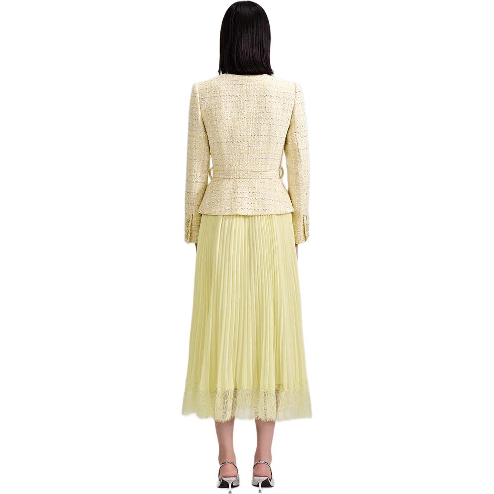 (Women) Self-Portrait  Cream Yellow Long-Sleeve Midi Dress. SWF343Y05300 圖 4