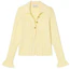 Buy (Women) Self-Portrait Cream Yellow Slim Fit Knit Cardigan Long Sleeve Top SWF352M05900