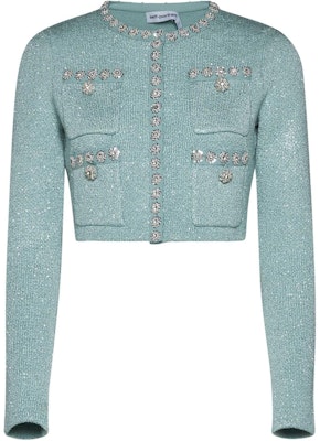 (W) Chaqueta Corta de Manga Larga Self-Portrait - Azul Sólido. RS24159JBLMINT Buy (W) Chaqueta Corta de Manga Larga Self-Portrait - Azul Sólido. RS24159JBLMINT