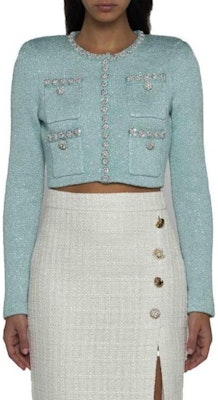 (W) Chaqueta Corta de Manga Larga Self-Portrait - Azul Sólido. RS24159JBLMINT Shop (W) Chaqueta Corta de Manga Larga Self-Portrait - Azul Sólido. RS24159JBLMINT