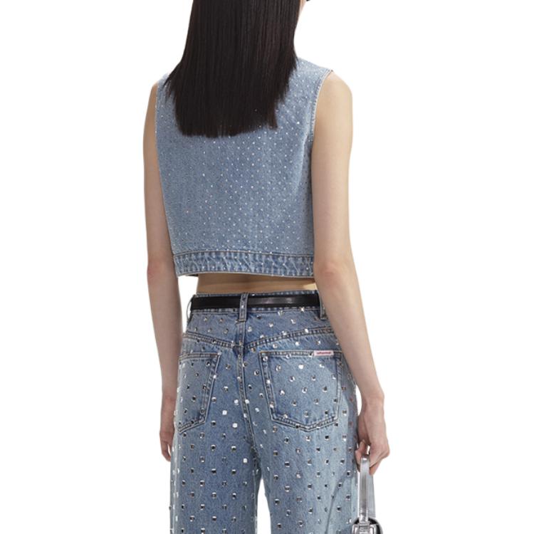Purchase (W) Chaleco Azul Denim Self-Portrait con Cristales y Botones Decorativos. SWF353B00900