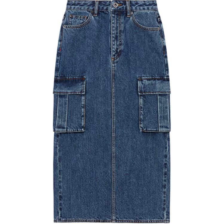 (Women) Self-Portrait  Denim Blue Midi Skirt - Casual Solid Workwear Style SWF352Q03000 圖 2