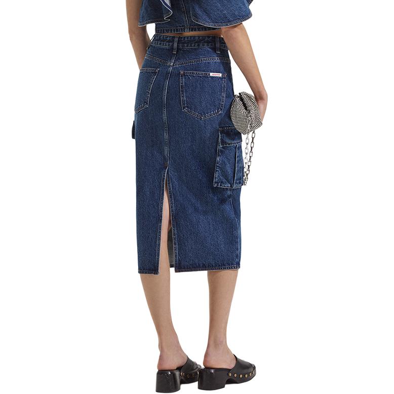 (Women) Self-Portrait  Denim Blue Midi Skirt - Casual Solid Workwear Style SWF352Q03000 圖 5