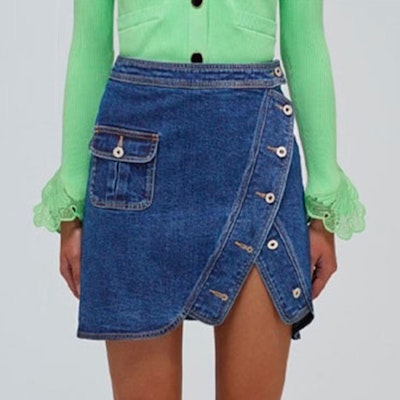 (W) Self-Portrait 藍色丹寧迷你裙(開衩+扣子+口袋設計) SWF332Q01500 Shop (W) Self-Portrait 藍色丹寧迷你裙(開衩+扣子+口袋設計) SWF332Q01500