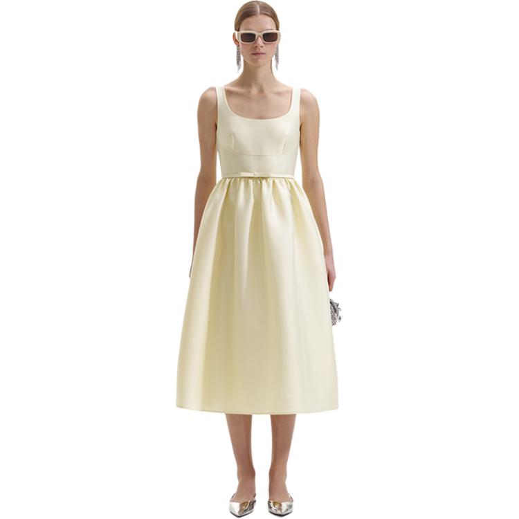 (Women) Self-Portrait  Elegant Bow Tie Strappy Dress in Cream Yellow. SWF352Y27000 圖 3