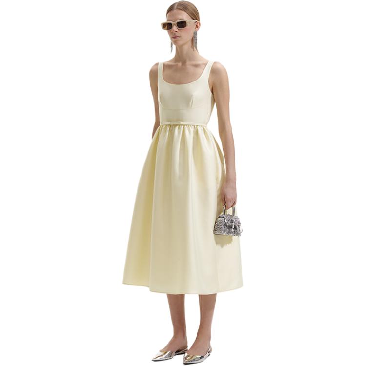 (Women) Self-Portrait  Elegant Bow Tie Strappy Dress in Cream Yellow. SWF352Y27000 圖 5