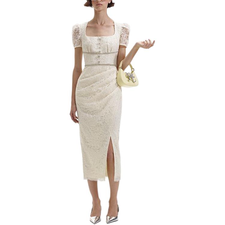 (Women) Self-Portrait  Elegant Lace Midi Dress with Slit - Party & Evening Gown SWF352Y21400 圖 3