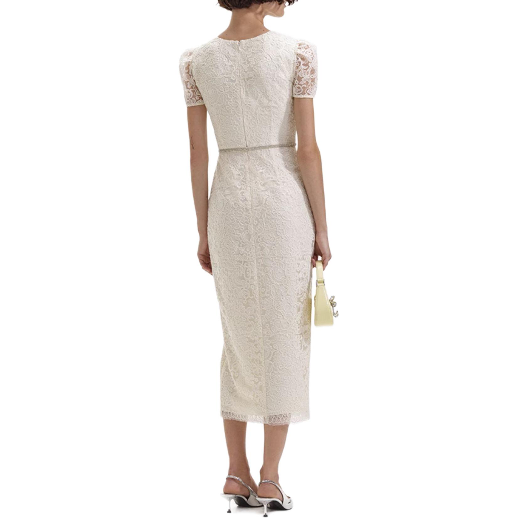 (Women) Self-Portrait  Elegant Lace Midi Dress with Slit - Party & Evening Gown SWF352Y21400 圖 4