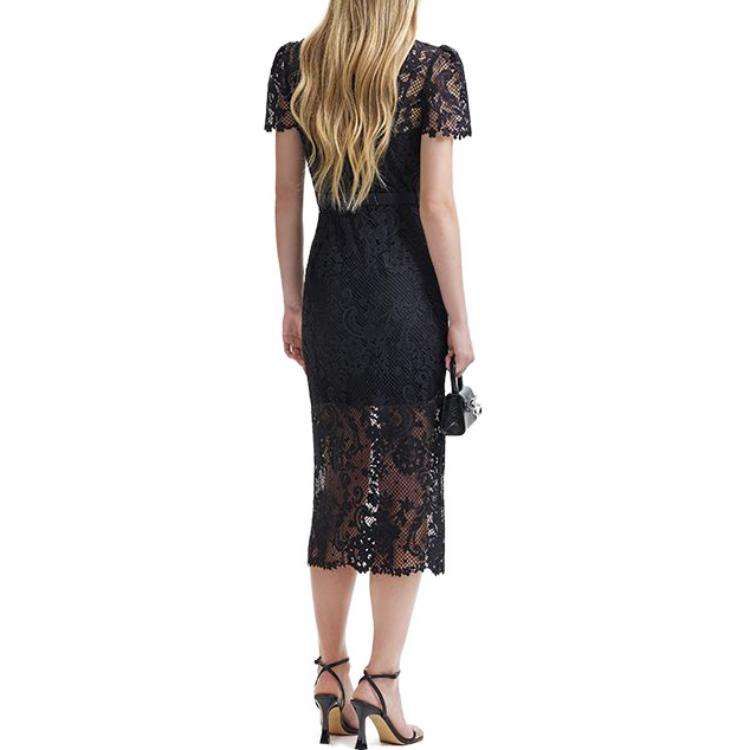 (Women) Self-Portrait  Elegant Lace Short Sleeve Dress - Classic Black SWF344Y15800 圖 4