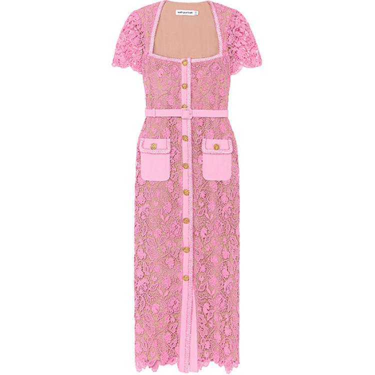 (Women) Self-Portrait  Elegant Lace Square-Neck Evening Midi Dress Party Gown SWF341Y02400 圖 2