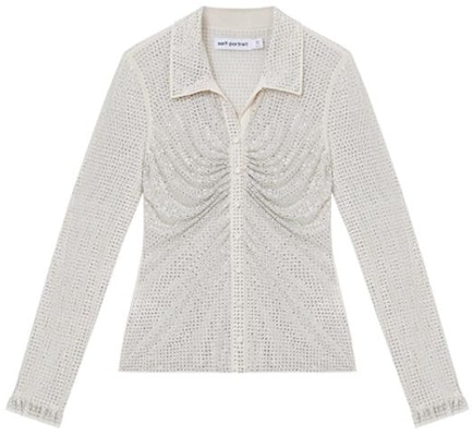 (W) Self-Portrait 優雅水鑽長袖襯衫 - 象牙白 SWF352C02800 Order (W) Self-Portrait 優雅水鑽長袖襯衫 - 象牙白 SWF352C02800