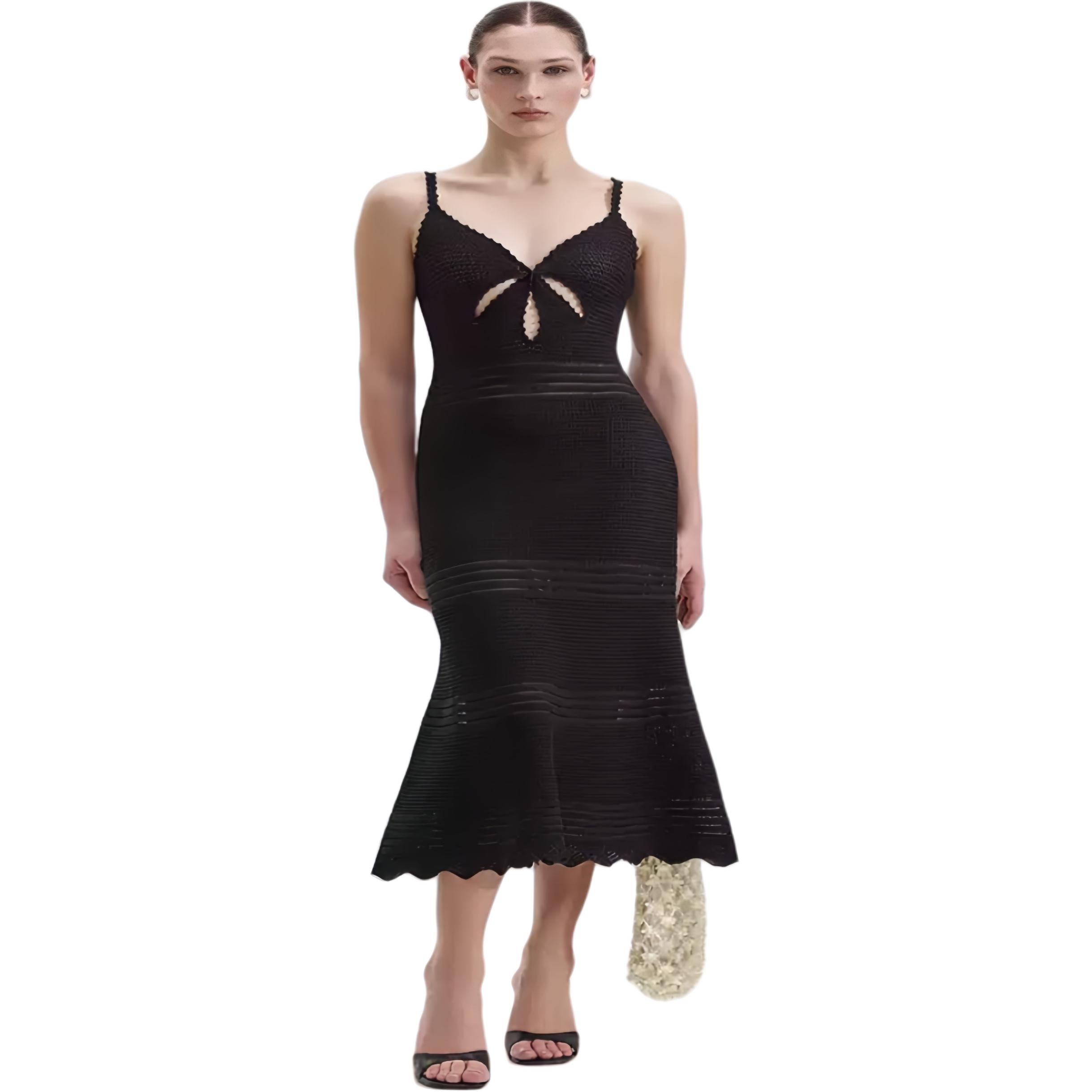 (Women) Self-Portrait  Elegant V-neck Hollow Out Gown - Chic Party Princess Dress SWF352M08500