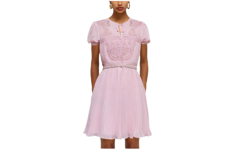 (Women) Self-Portrait  Embroidered Tie Short-Sleeve Dress SWF332Y15600 圖 2