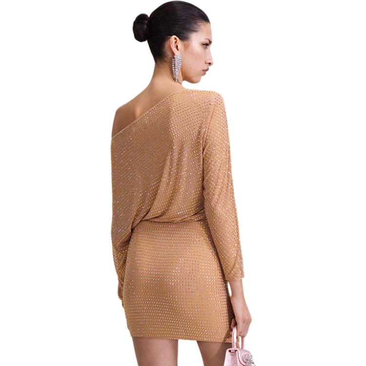 (Women) Self-Portrait  Gold Long Sleeve Midi Dress SWF343Y09300 圖 4